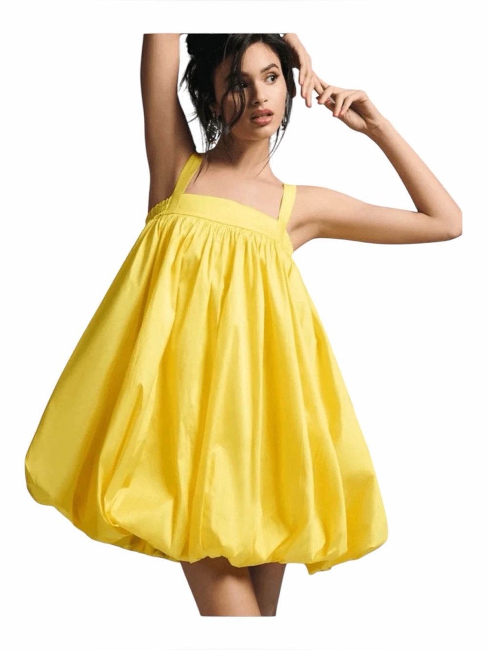 Anthropologie Bloni Square-Neck Taffeta Bubble Mini Dress